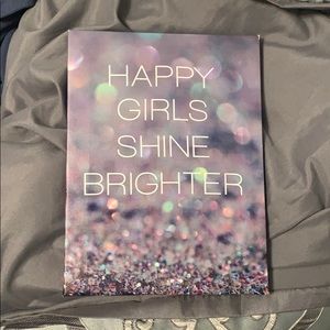 Canvas Room Decor: “Happy Girls Shine Brighter”